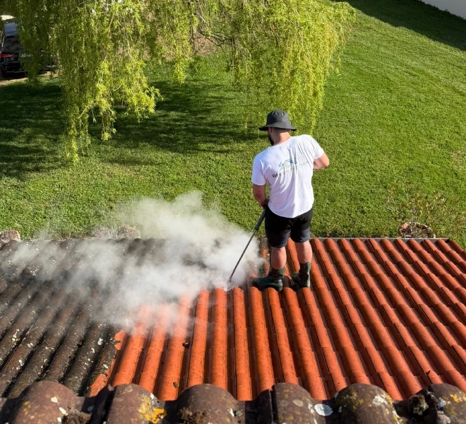 Une toiture propre et protégée, sans produit chimique ni dégât sur vos tuiles